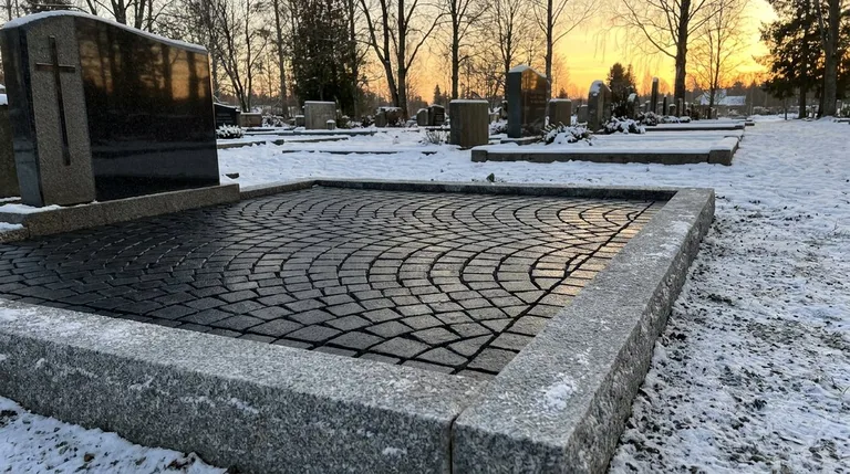 Гранитная брусчатка на могильном участке, образец ПМ005 в Якутске