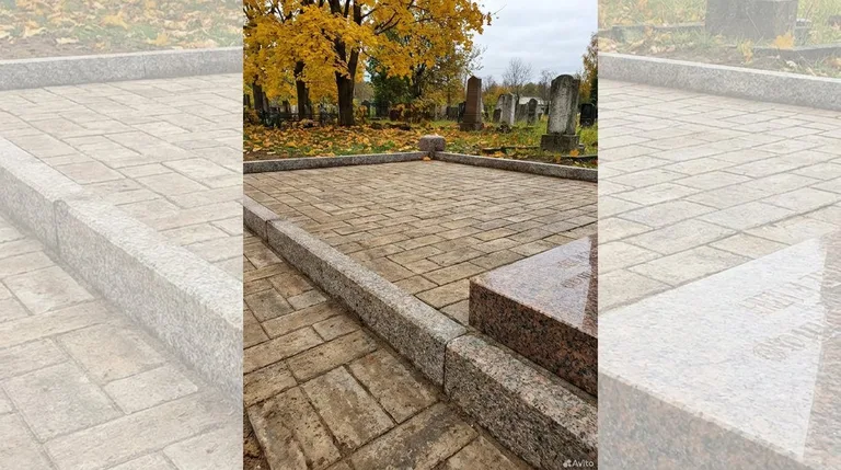 Выполненная работа: семейный участок с брусчаткой и оградой, ПМ009 в Якутске