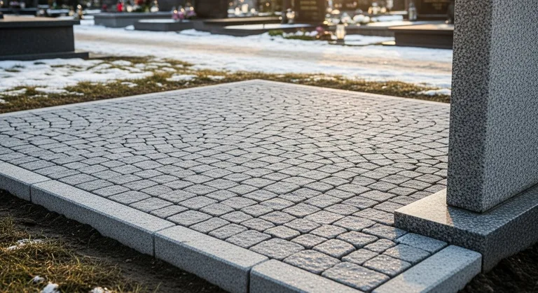 Брусчатка с гранитным цоколем по периметру, образец ПМ013 в Якутске