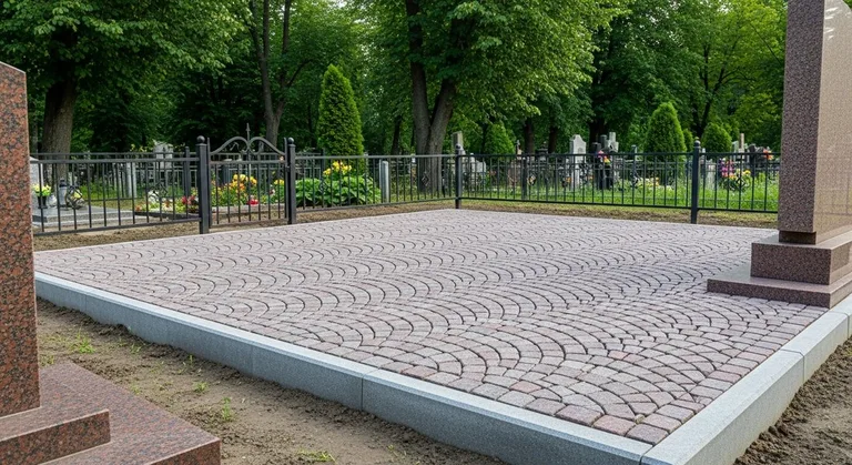 Гранитная плитка ёлочкой на участке, образец ПМ021 в Якутске