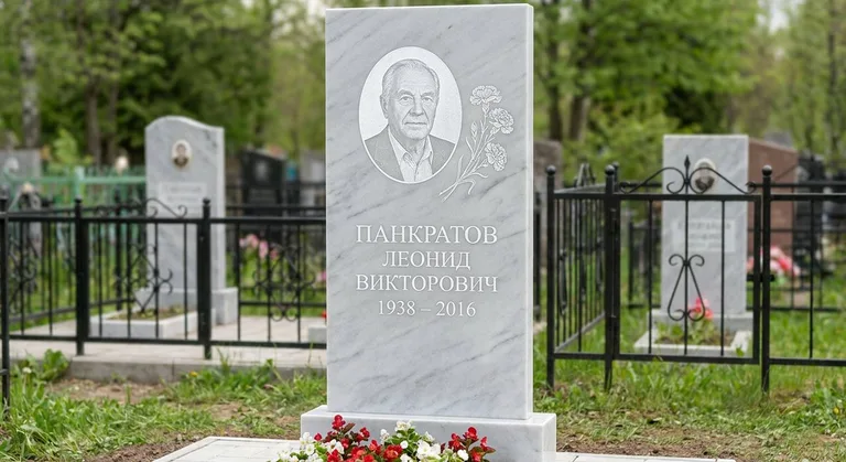 Памятник с гравировкой гвоздик — выполненная работа «Панкратов» в Якутске