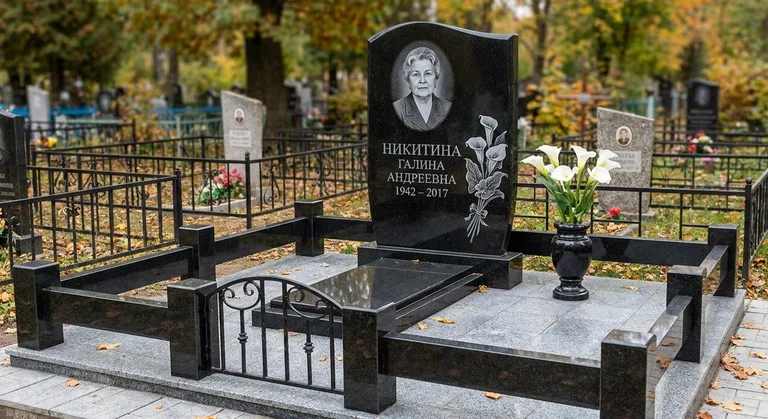 Памятник с гравировкой калл — выполненная работа «Никитина» в Якутске