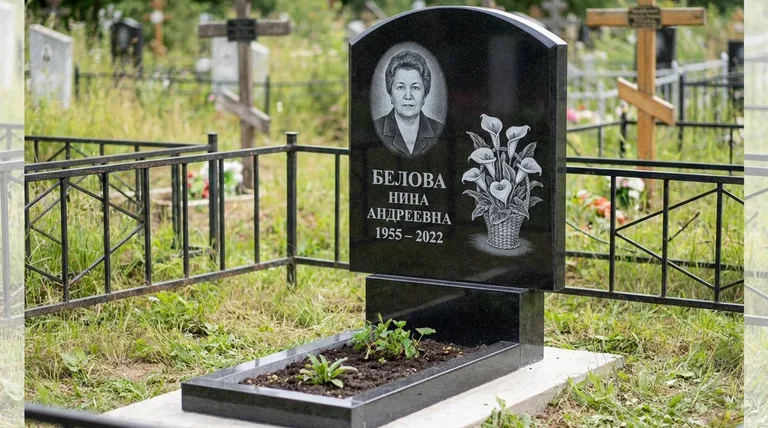 Памятник с гравировкой калл — выполненная работа «Белова» в Якутске