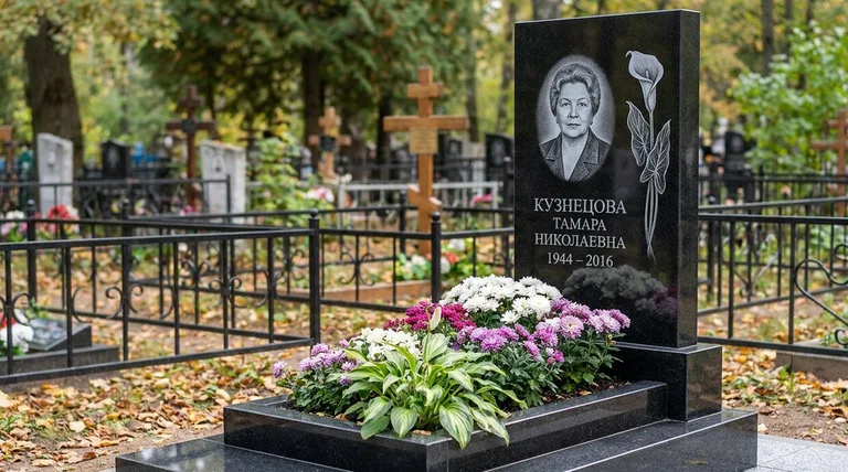 Памятник с гравировкой калл — выполненная работа «Кузнецова» в Якутске