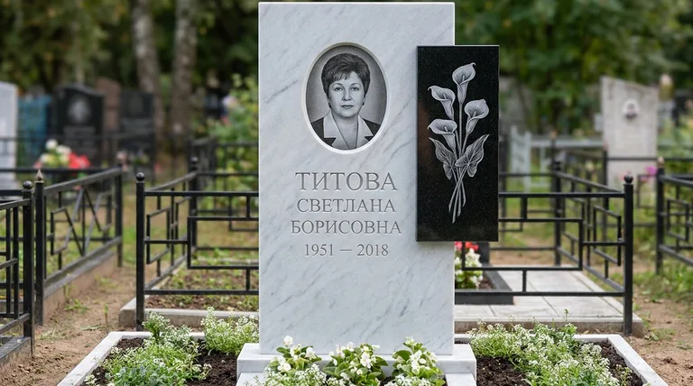 Памятник с гравировкой калл — выполненная работа «Титова» в Якутске