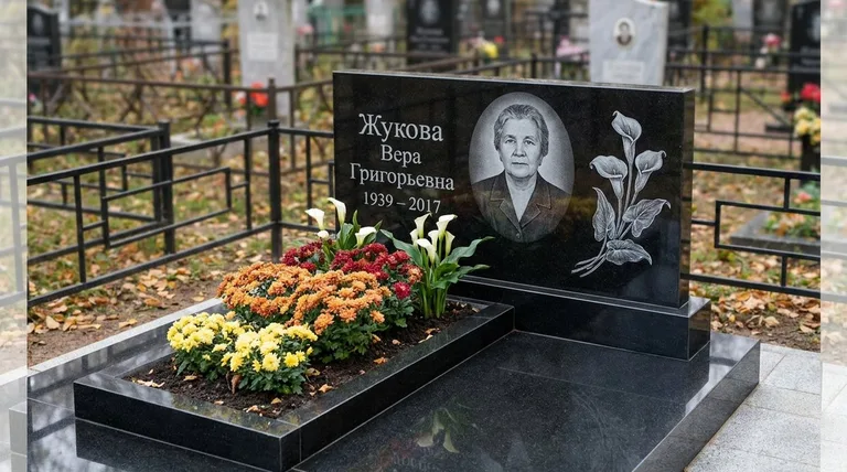 Памятник с гравировкой калл — выполненная работа «Жукова» в Якутске