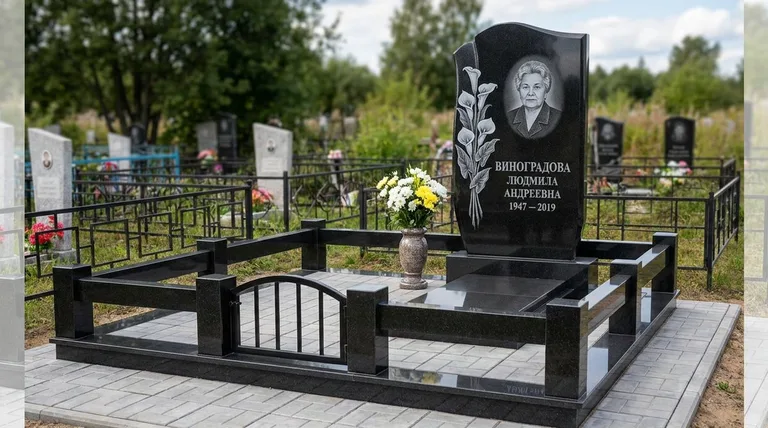 Памятник с гравировкой калл — выполненная работа «Виноградова» в Якутске