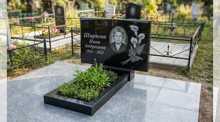 Памятник с гравировкой калл — выполненная работа «Ширяева» в Якутске