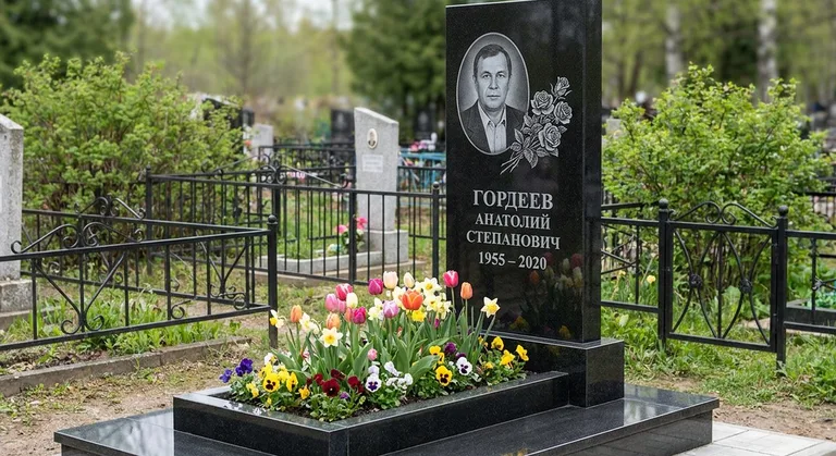 Памятник с гравировкой роз — выполненная работа «Гордеев» в Якутске