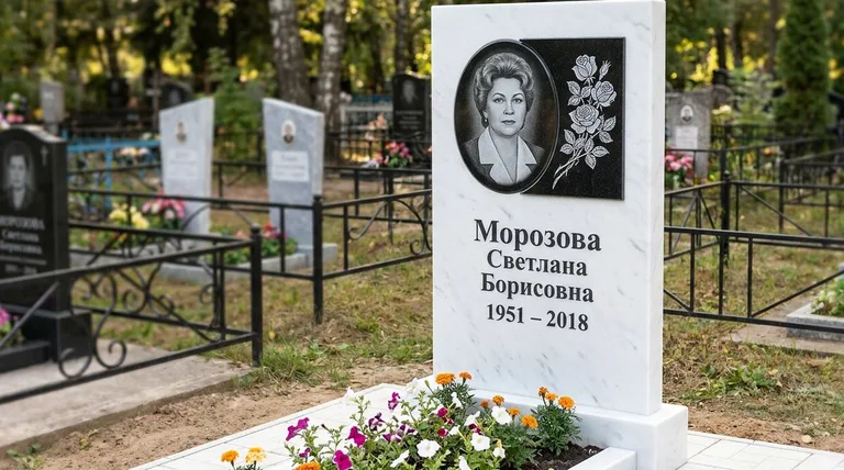 Памятник с гравировкой роз — выполненная работа «Морозова» в Якутске
