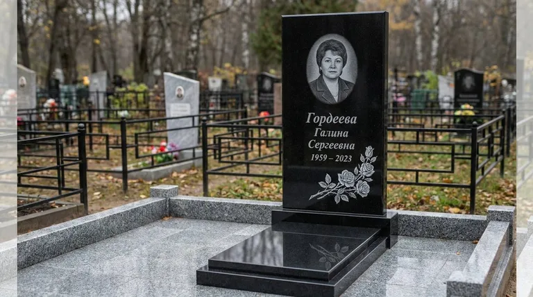 Памятник с гравировкой роз — выполненная работа «Гордеева» в Якутске
