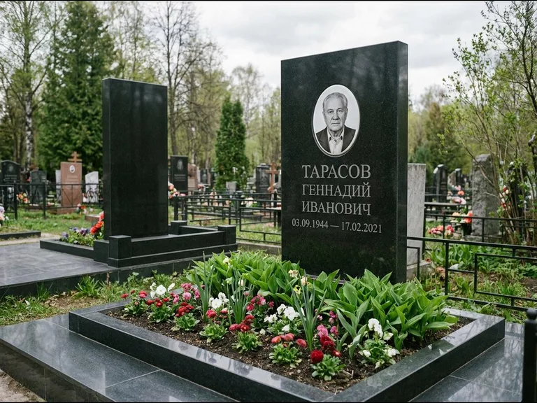 Керамический портрет на габбро-диабазе в Якутске