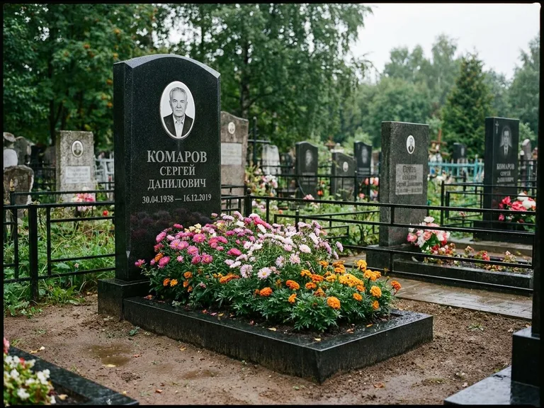 Портрет на керамике — семейный памятник в Якутске