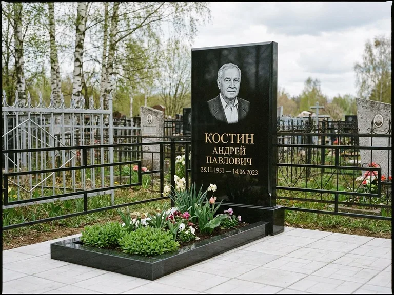 Гравировка портрета на чёрном граните — выполненная работа 15 в Якутске