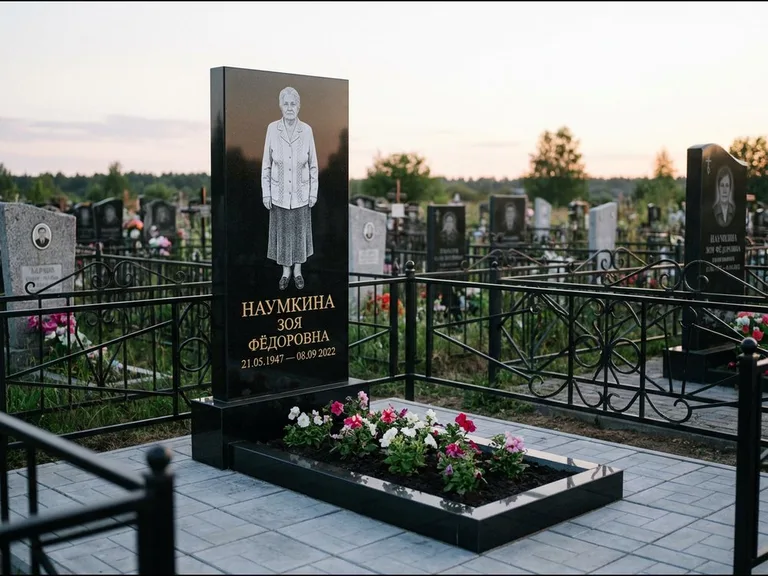Гравировка портрета на чёрном граните — выполненная работа 18 в Якутске