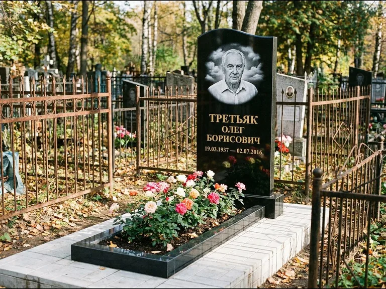 Гравировка портрета на чёрном граните — выполненная работа 23 в Якутске