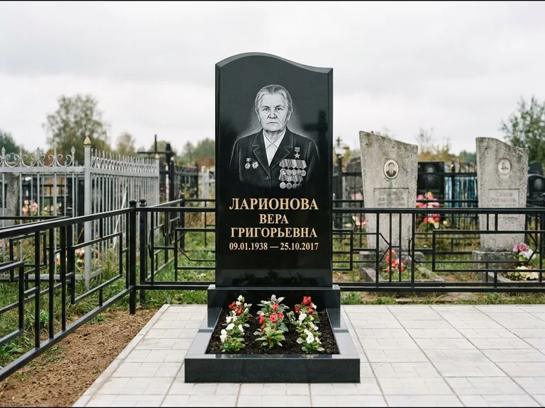 Гравировка портрета на чёрном граните — выполненная работа 28 в Якутске