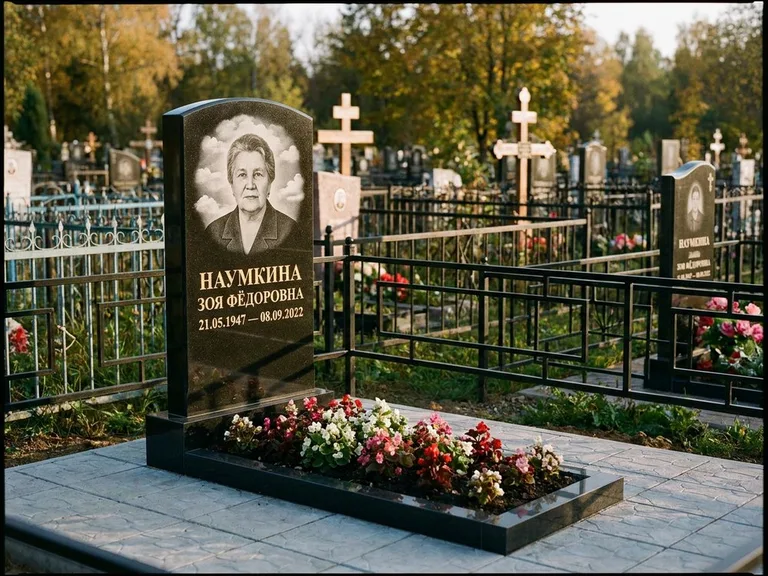 Гравировка портрета на чёрном граните — выполненная работа 30 в Якутске