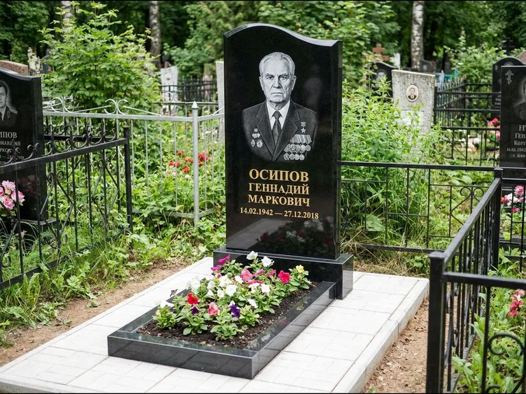 Гравировка портрета на чёрном граните — выполненная работа 7 в Якутске