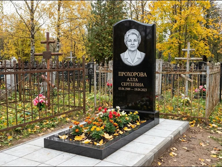 Гравировка портрета на чёрном граните — выполненная работа 8 в Якутске