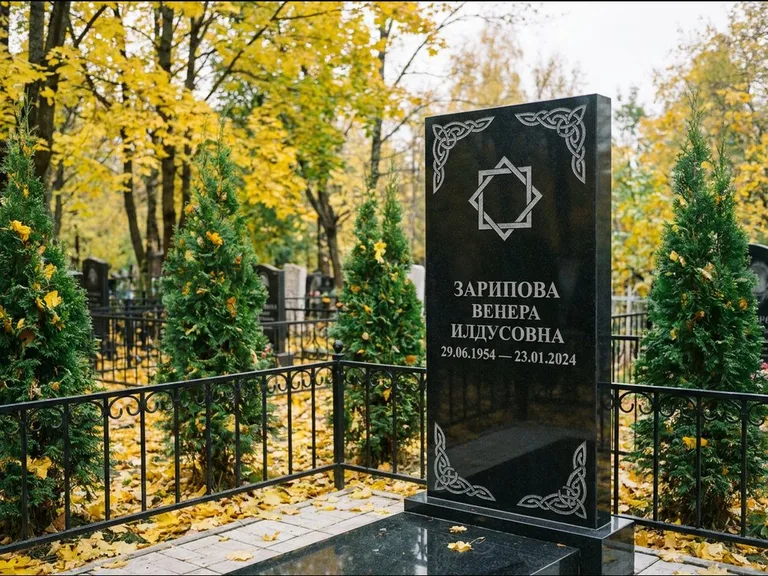 Мусульманский памятник — руб аль-хизб с восточной плетёнкой, работа «Зарипова» в Якутске