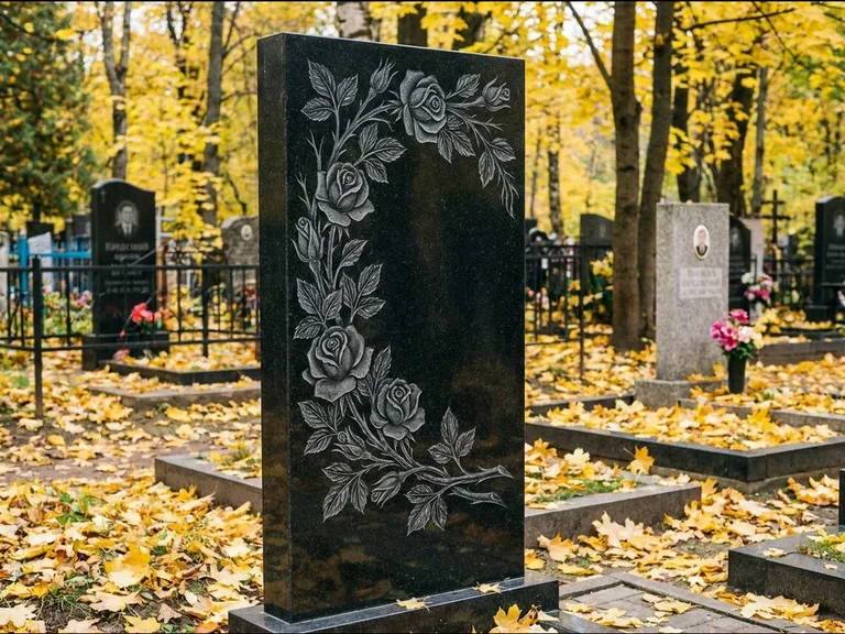 Цветы и орнамент — гравировка с выездом на кладбище в Якутске