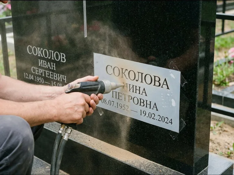Догравировка ФИО и дат — гравировка с выездом на кладбище в Якутске