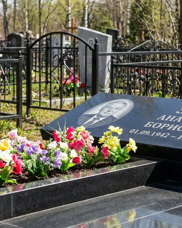 Премиум памятник под ключ с мощением и оградой в Якутске