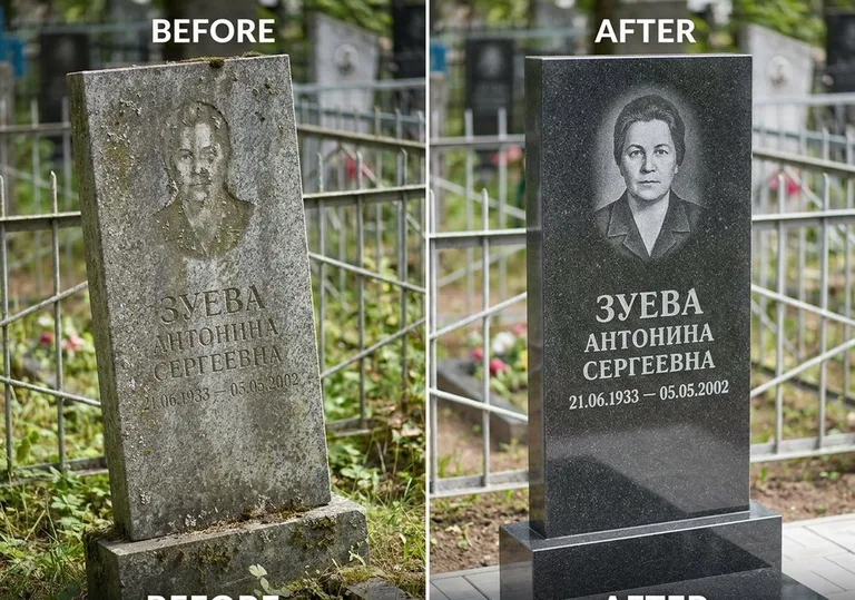 Восстановление сколов кромки гранита: до и после в Якутске