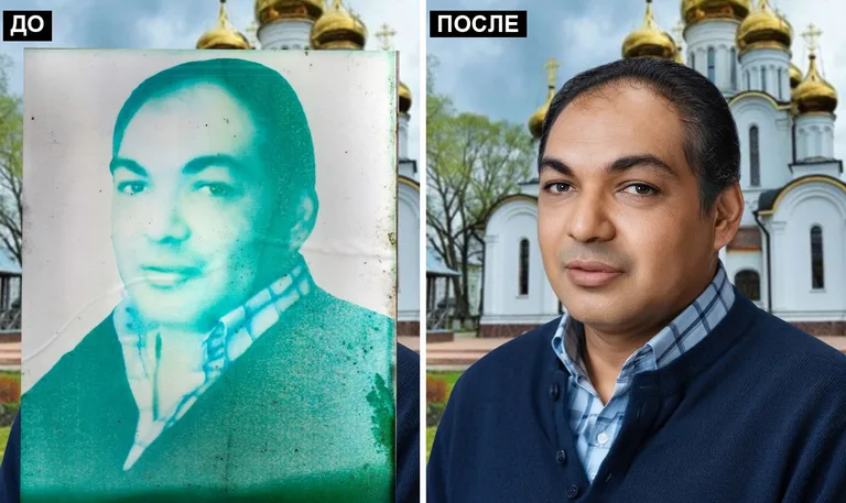 Ретушь фото на памятник — цветокоррекция и колоризация: до и после в Якутске
