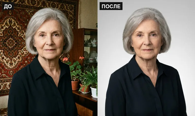 Ретушь фото на памятник — замена фона: до и после в Якутске