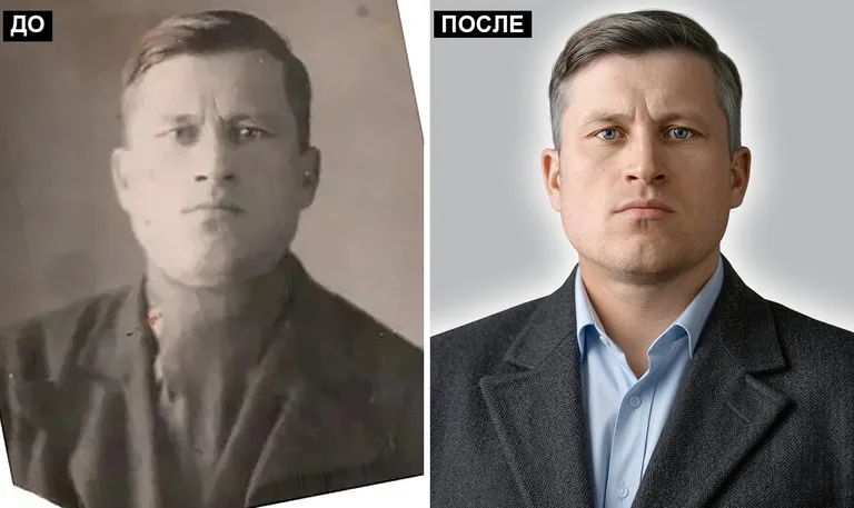 Ретушь фото на памятник — замена одежды: до и после в Якутске