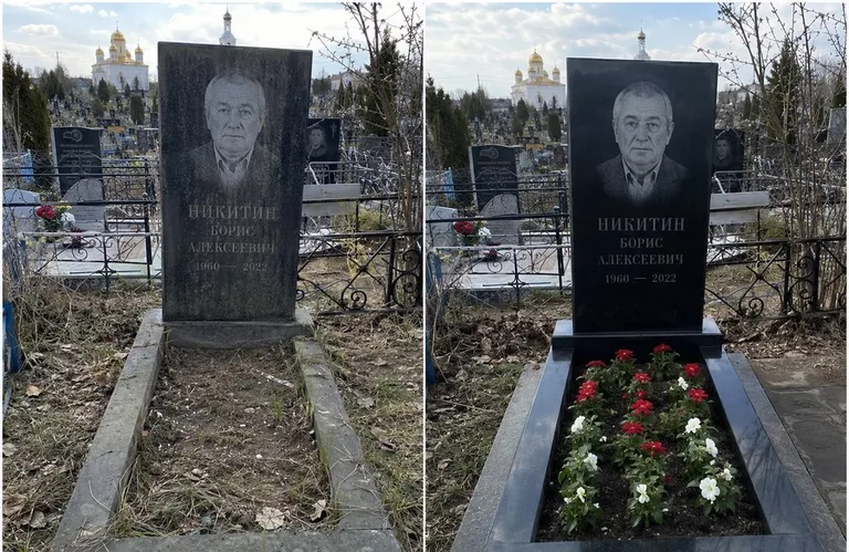 Диптих №3: покраска оградки и прополка цветника с тюльпанами — до и после в Якутске