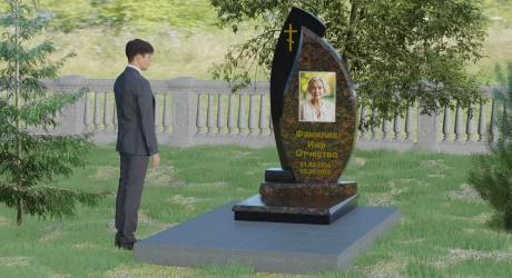 Премиальный мемориальный комплекс из чёрного гранита