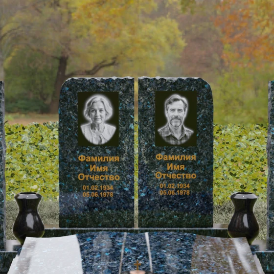 Мемориальный комплекс из гранита с четырьмя стелами, гранит Блю Перл