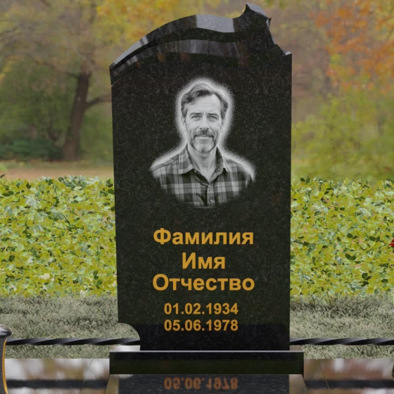 Вертикальное гранитное надгробие «Книга жизни», гранит Габбро-диабаз, в Якутске
