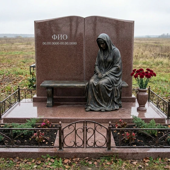 Литой бронзовый памятник в форме книги