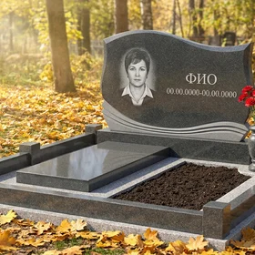 Базальтовый памятник из цельной глыбы с пейзажем