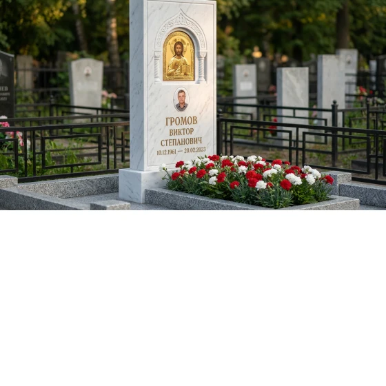 Гранитный памятник в виде сердца с гравировкой розы