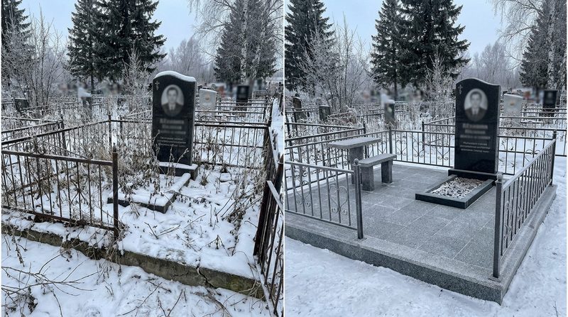 Благоустройство могилы в Якутске — пример 2