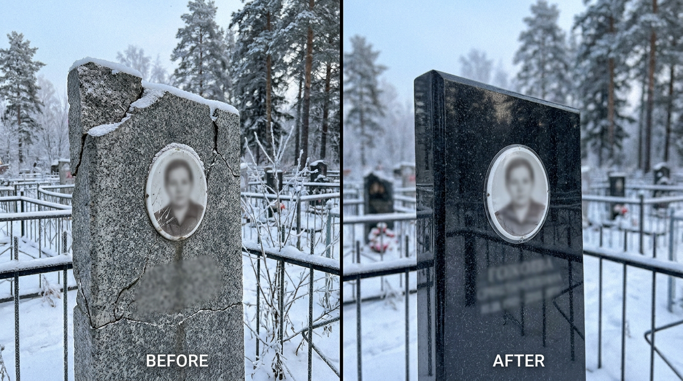 Реставрация памятника в Якутске — пример 3