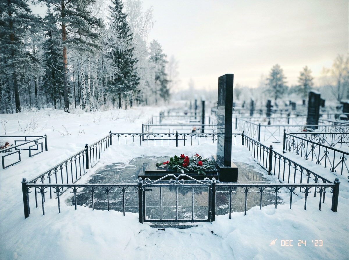 Уборка могилы в Якутске — пример 3