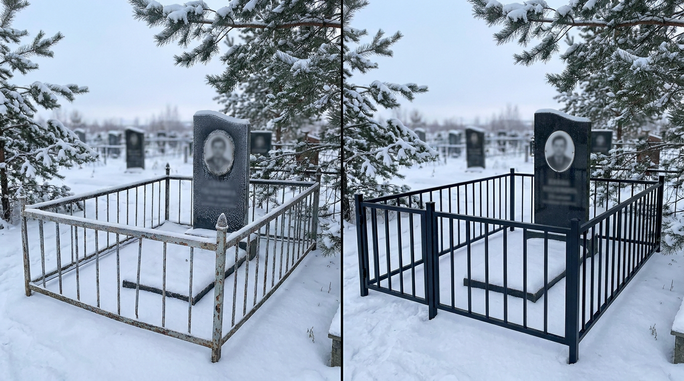 Установка ограды в Якутске — пример 1