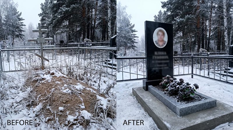 Установка памятника в Якутске — пример 2